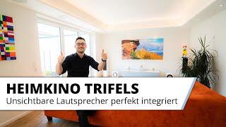 Unsichtbare Lautsprecher im Wohnraum perfekt integriert.
