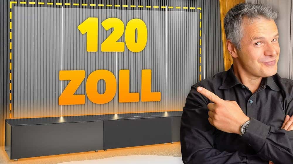 Laser TV Möbel Test - 120 Zoll Heimkino im Lowboard versteckt