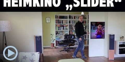 Heimkino Slider - Wohnraum Installation mit Beamer und Fernseher elegant versteckt!