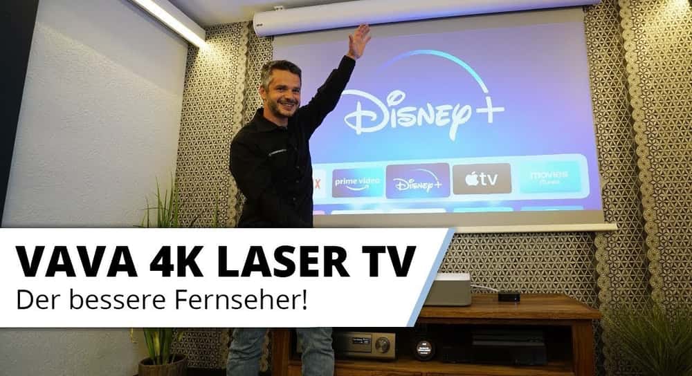 VAVA 4K Laser TV - Großes helles 100 Zoll+ Bild mit Super Kontrast im Wohnzimmer
