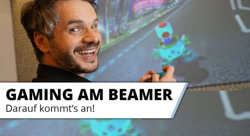 Gaming am Beamer und Laser TV macht großen Spass auf riesigen 100 Zoll Bildgröße!