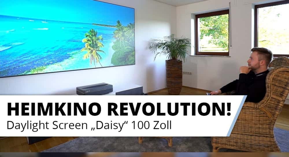 100" Zoll TV Daylight Screen "Daisy" für Laser TV. Das optimale Bild zu jeder Tageszeit!
