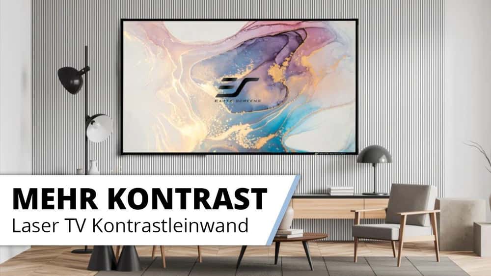Leinwand vs. weiße Wand. Vor- und Nachteile einfach erklärt.  CLR Leinwand  für Laser TVs.