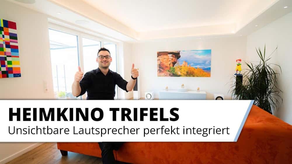 Unsichtbare Lautsprecher im Wohnraum perfekt integriert.