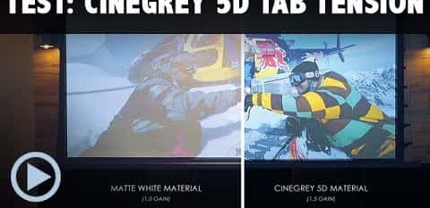 CineGrey 5D Saker Tab Tension Kontrastleinwand Motorleinwand von Elitescreens Test