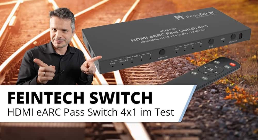 FeinTech HDMI eARC Pass Switch 4x1 für Soundbar (VAX04101) Video