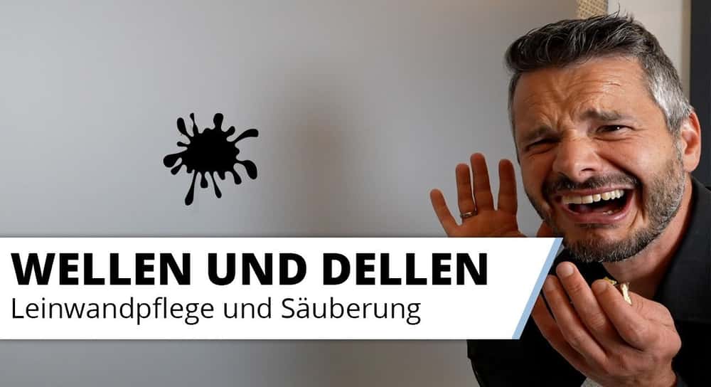 Wellen, Dellen und Flecken auf der Heimkino Leinwand entfernen - Falten, Knicke, Beulen, reinigen