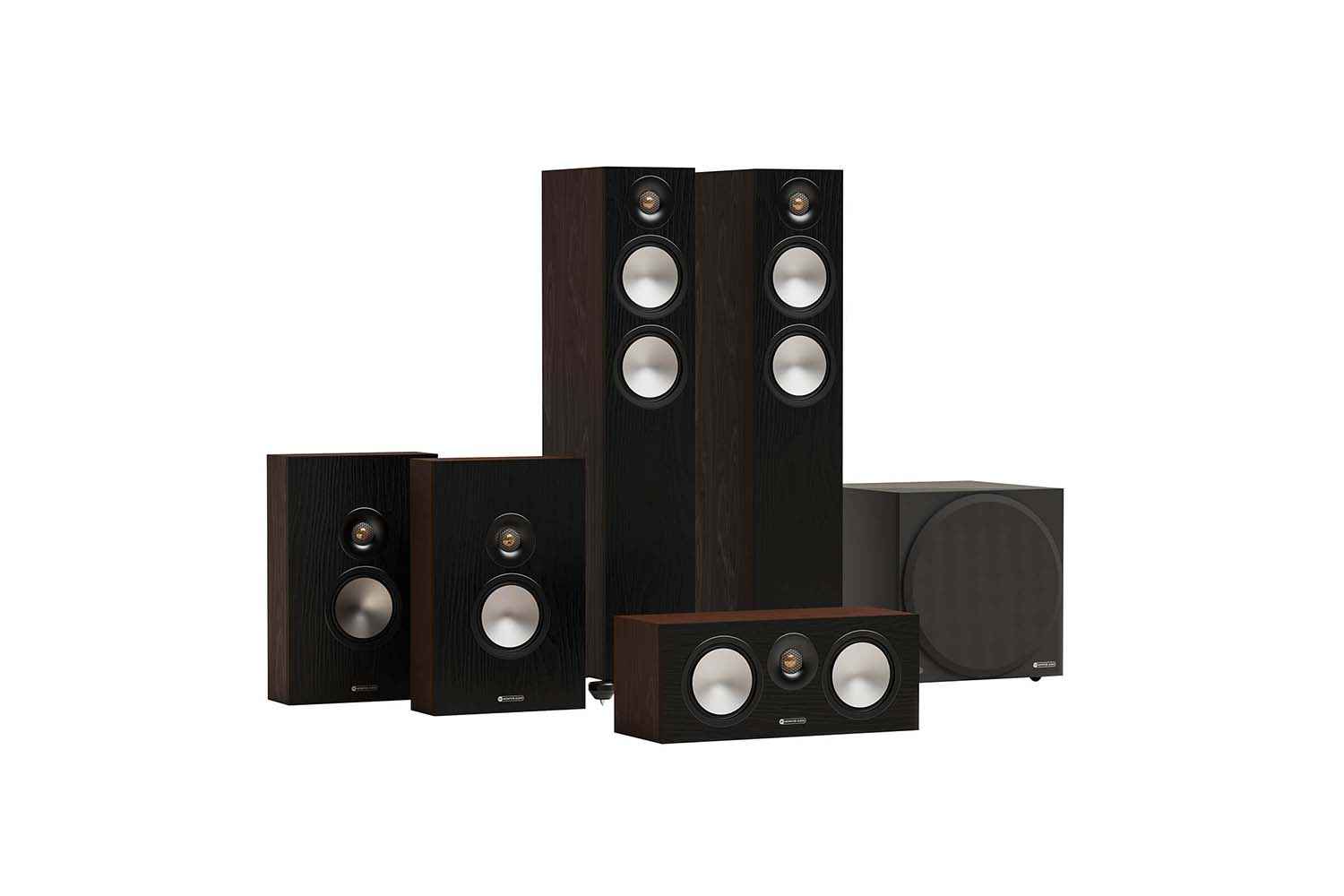 Monitor Audio Bronze Cinema 300 7G W12- 5.1 Lautsprecher Set - Walnuss