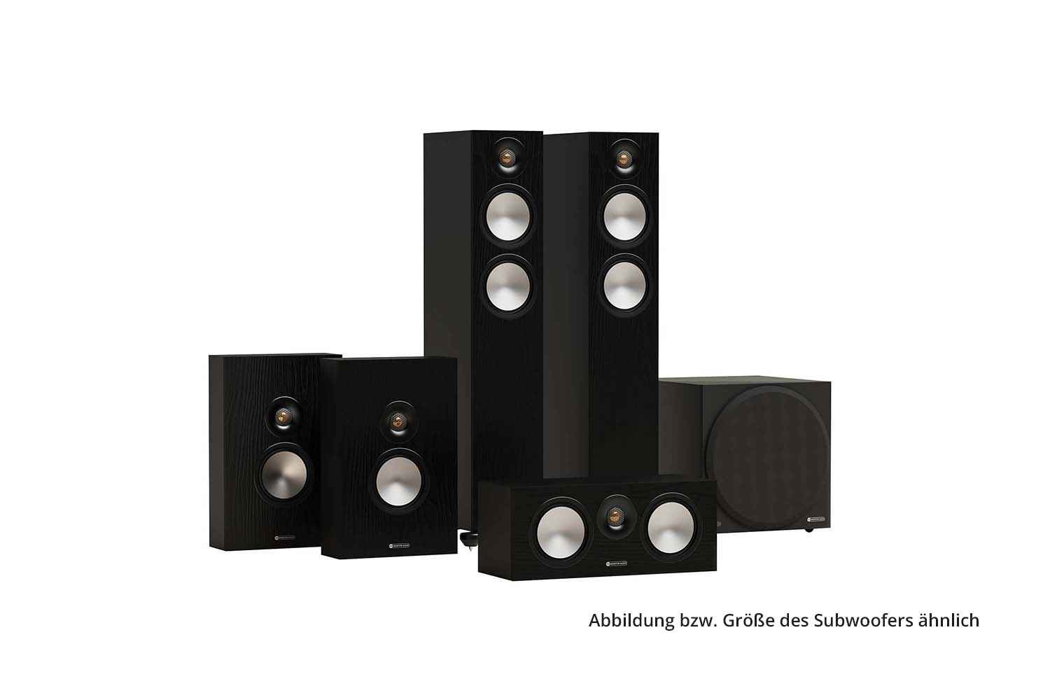 Monitor Audio Bronze Cinema 300 7G W15 - 5.1 Lautsprecher Set - Schwarz