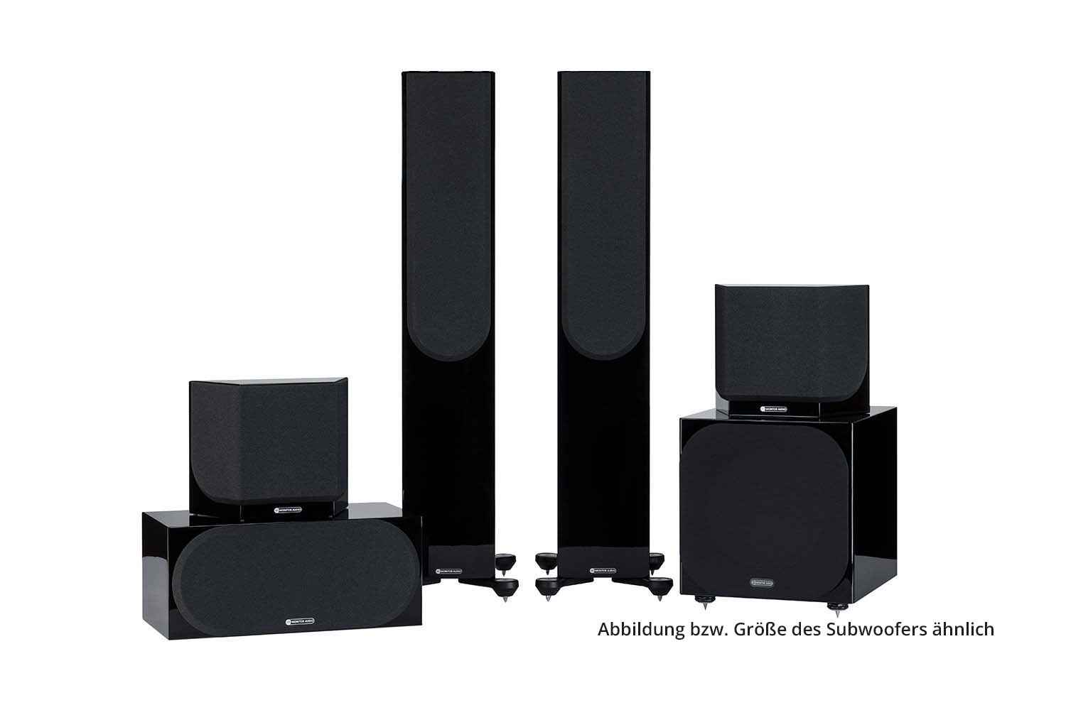 Monitor Audio Silver Cinema 300 7G W10 - 5.1 Lautsprecher Set - Hochglanz schwarz