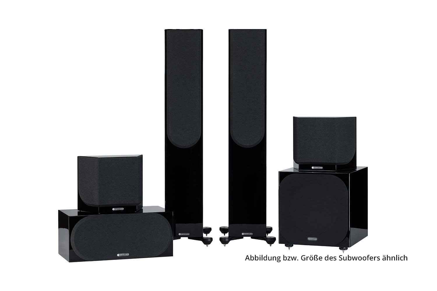 Monitor Audio Silver Cinema 300 7G W15 - 5.1 Lautsprecher Set - Hochglanz schwarz