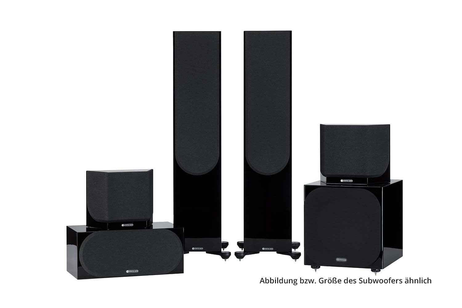 Monitor Audio Silver Cinema 500 7G W12 - 5.1 Set - Hochglanz schwarz
