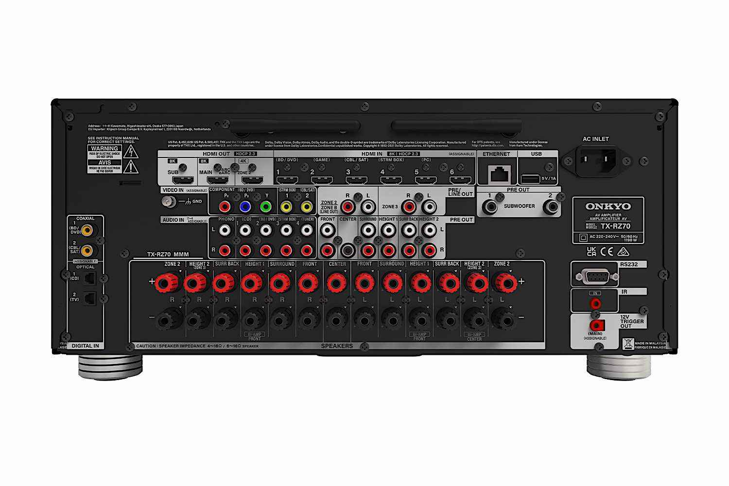 Onkyo TX-RZ 70 Anschluesse