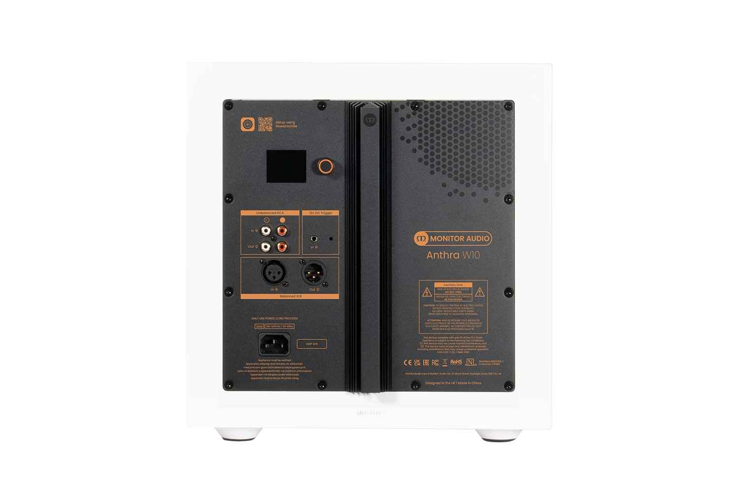 Monitor Audio Anthra W10 Anschlüsse weiß
