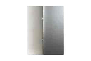 B-Ware Elite Screens DayWalker 2 Tab-Tension CineGrey 4D: Feine Querlinien im Tuch an den Spannlaschen am linken Rand