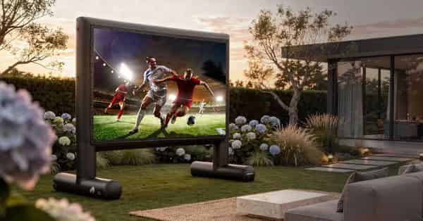 Fußball im Garten schauen mit Beamer oder Laser TV