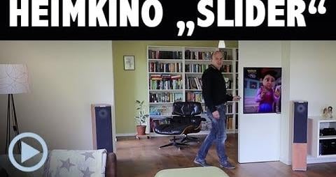 Heimkino Slider - Wohnraum Installation mit Beamer und Fernseher elegant versteckt!