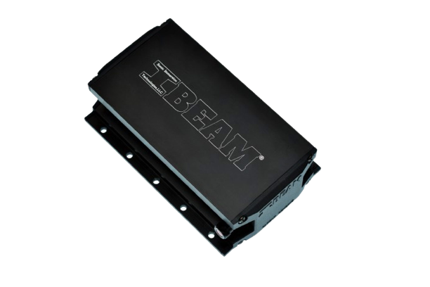 Schwarzes IBEAM-Gerät mit Befestigungslöchern.