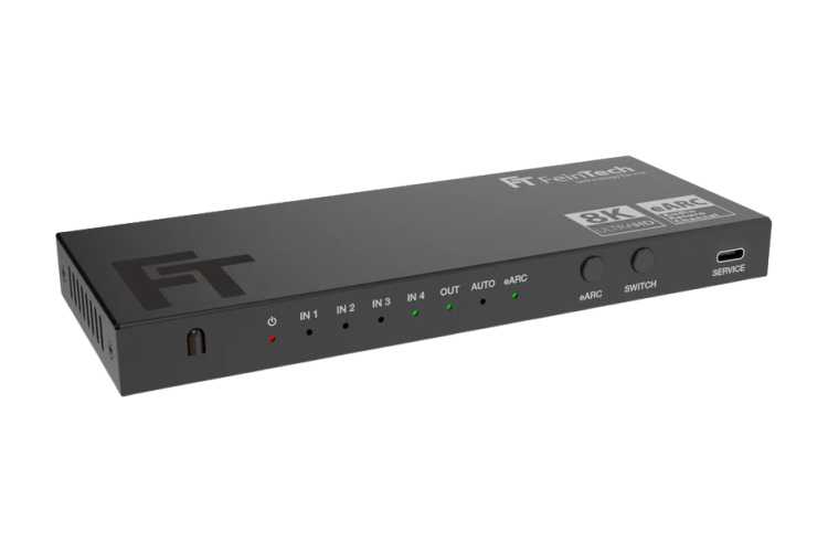 FeinTech AX340 HDMI 2.1 eARC Pass Switch 4 in 1 Out für Soundbars
