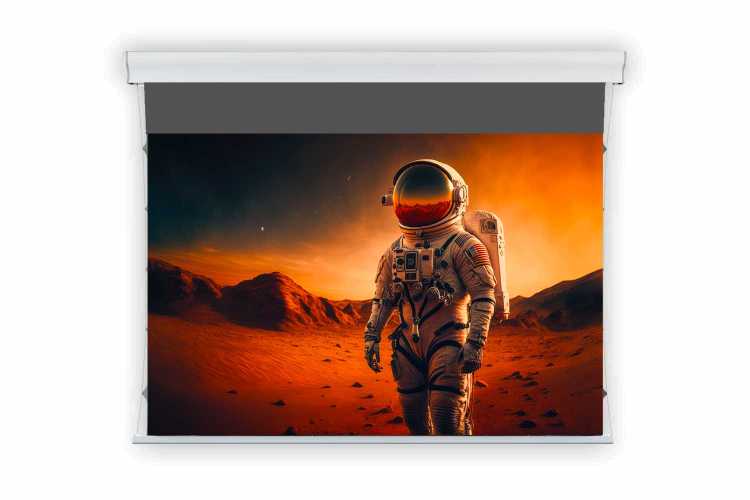B-Ware: LS Screens ApolloMotion Dark Design Kontrastleinwand  266 x 150cm (120 Zoll) - 50cm Vorlauf
