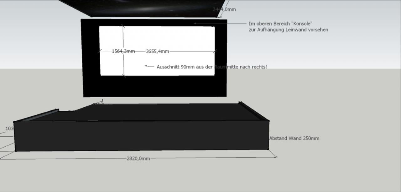 Planung einzelner Komponenten - Podest. Leinwand, …