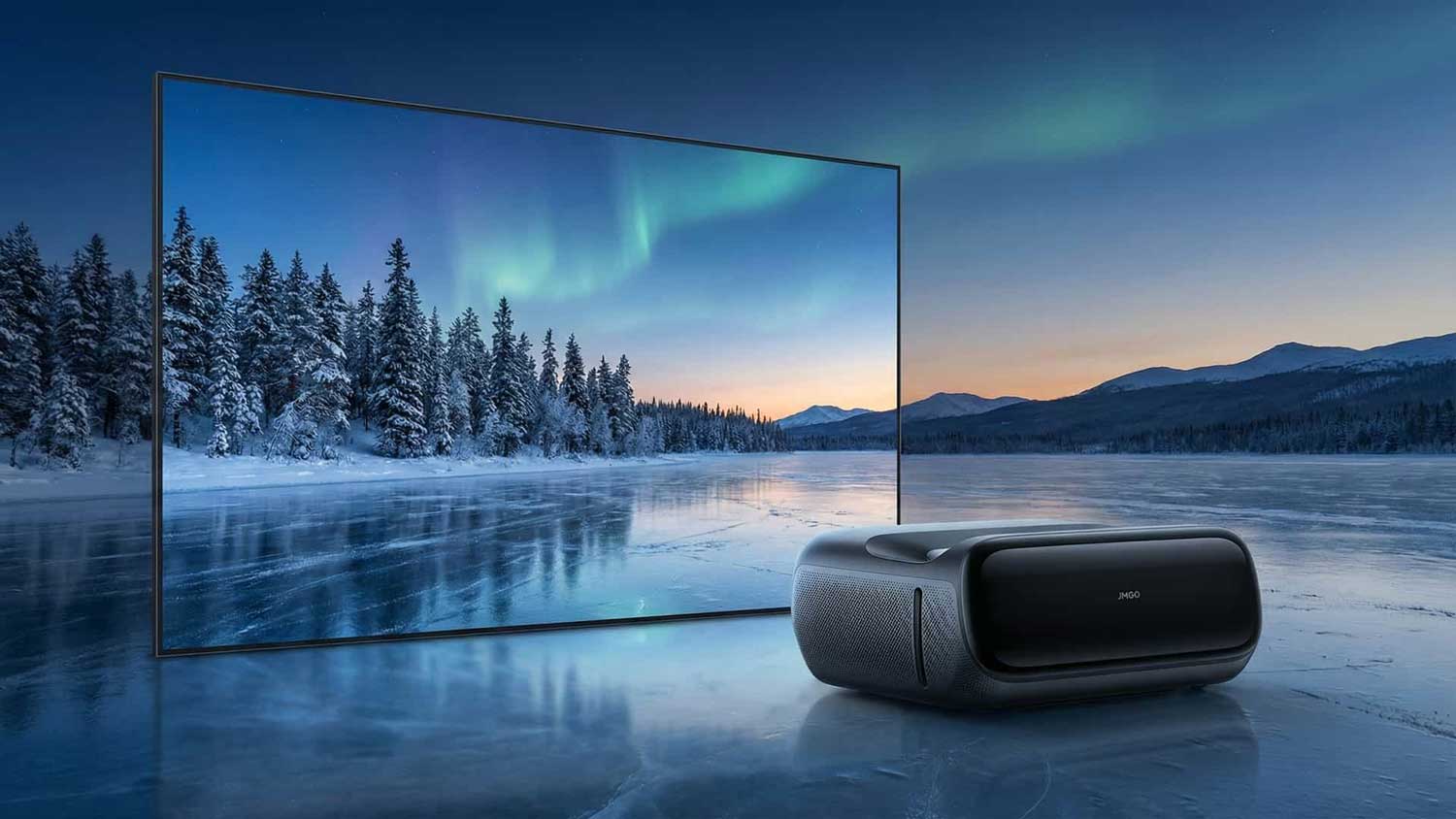 JMGO O2S LASER TV MIT KONTRASTLEINWAND