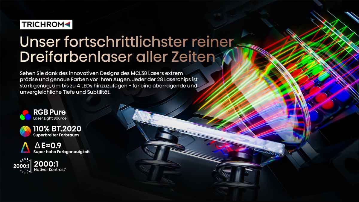 Fortschrittlicher Dreifarbenlaser für Beamer-Technologie.