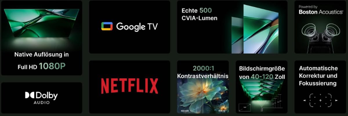 Beamer mit Full HD und Google TV.