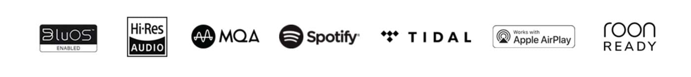 Audio-Streaming-Dienste und -Technologien Logos.