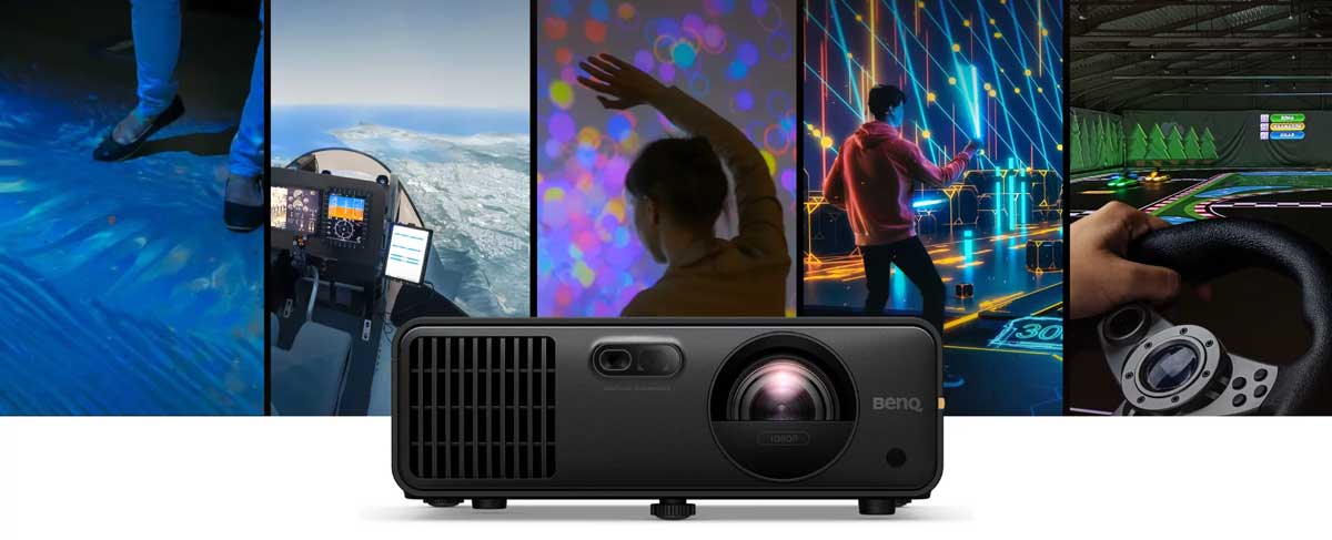 Beamer mit verschiedenen Anwendungsbeispielen.