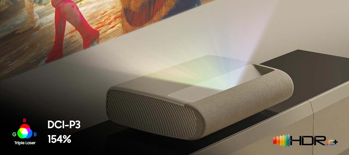 Beamer mit HDR+ und DCI-P3 Farbraum.