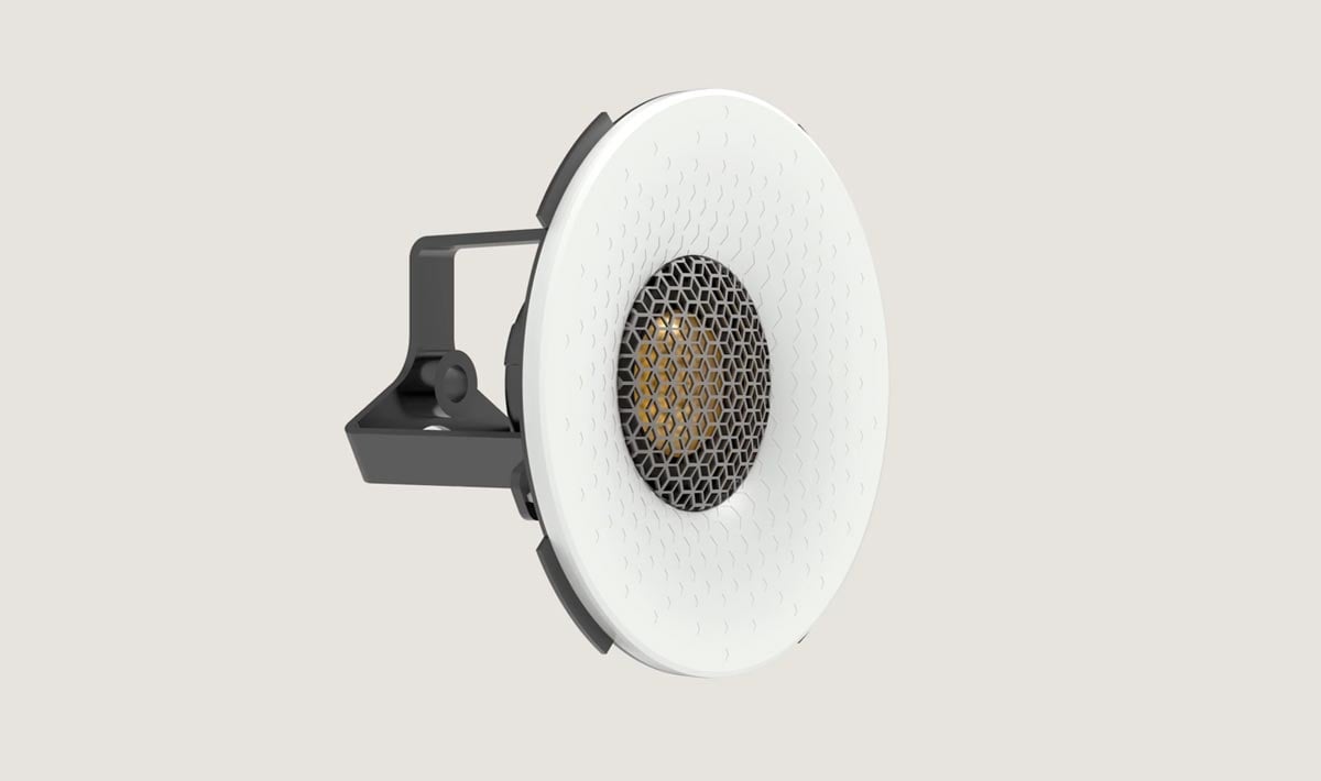 Moderner Beamer mit Wabenmuster-Design.