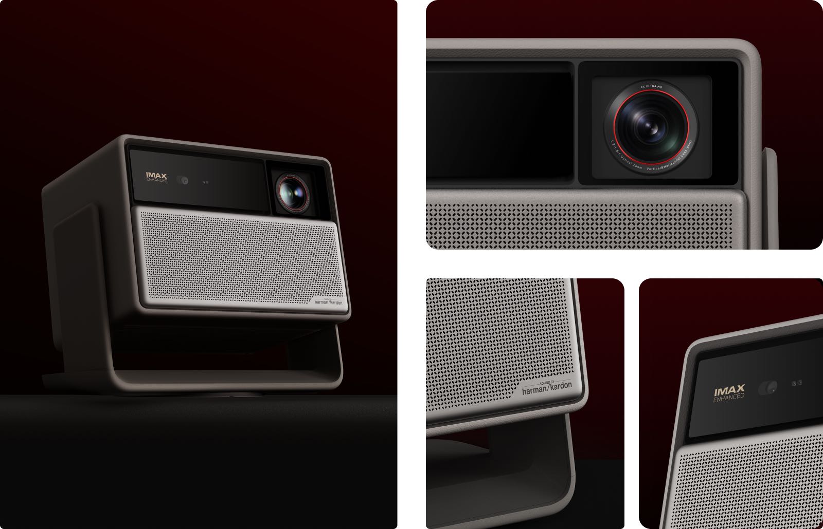 Moderner Beamer mit Harman Kardon Lautsprechern.