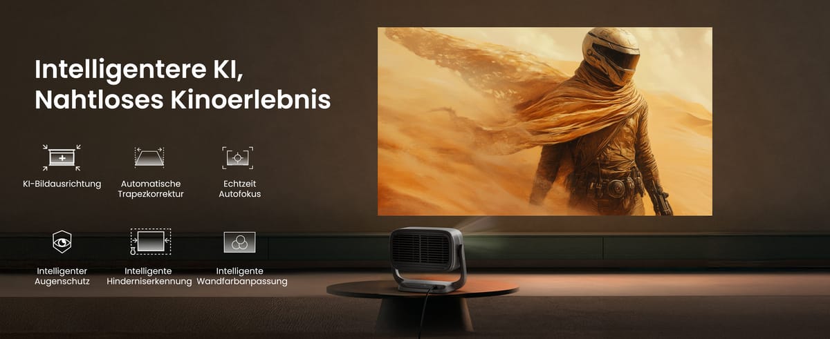 Beamer mit KI-Funktionen für Kinoerlebnis.