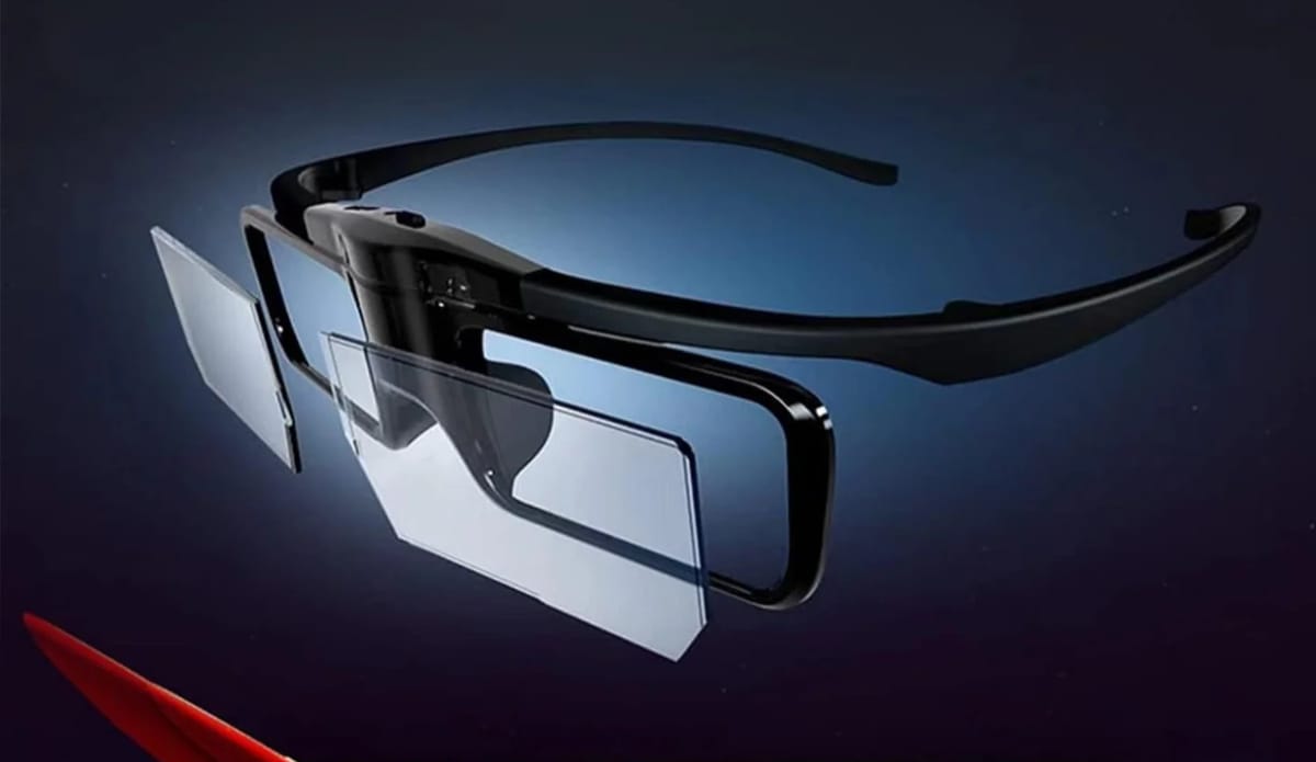 Erweiterte Realität Brille mit transparenten Linsen.