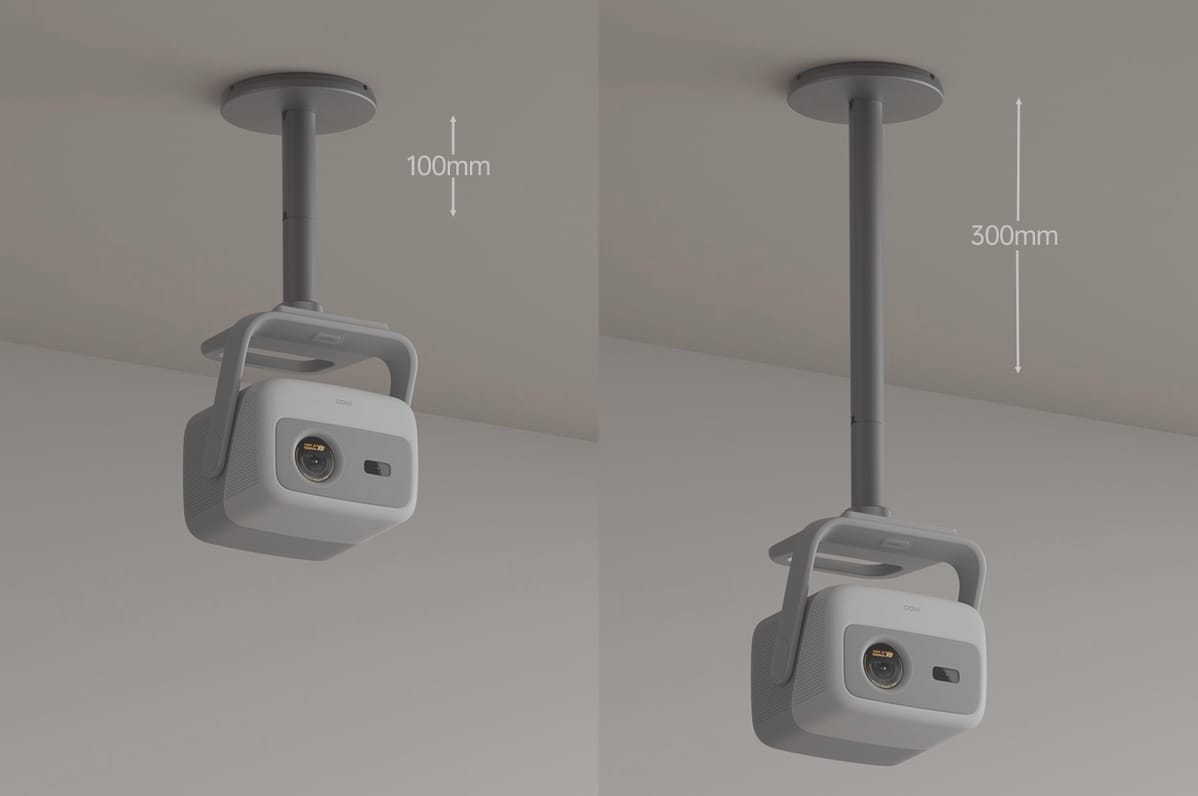 Deckenhalterung für Beamer, verstellbar in Höhe.