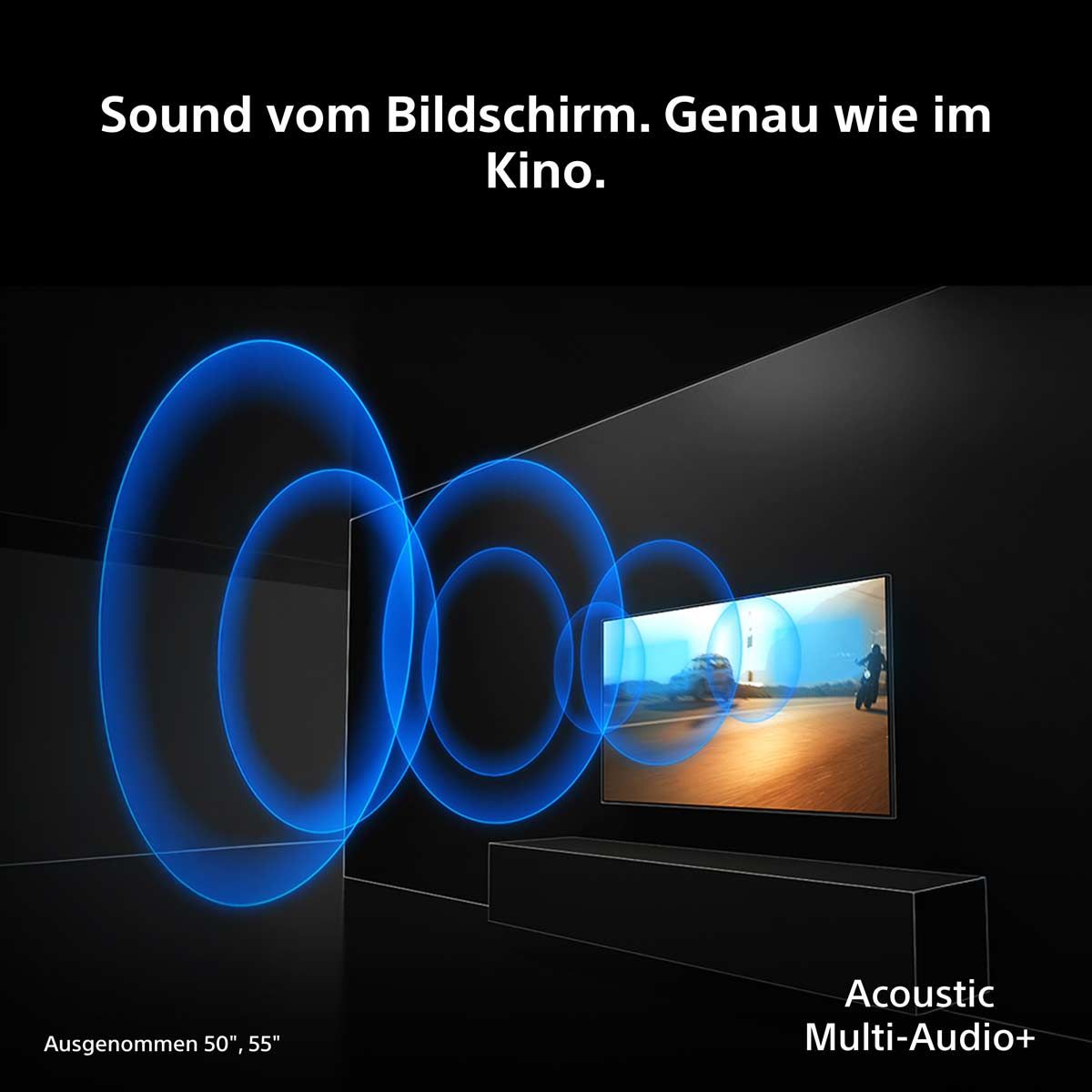 Fernseher mit kinogleichem Sound und Beamer.