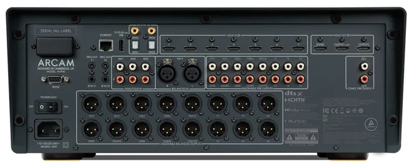 Rückseite des ARCAM Radia AVP45 mit allen Anschlüssen