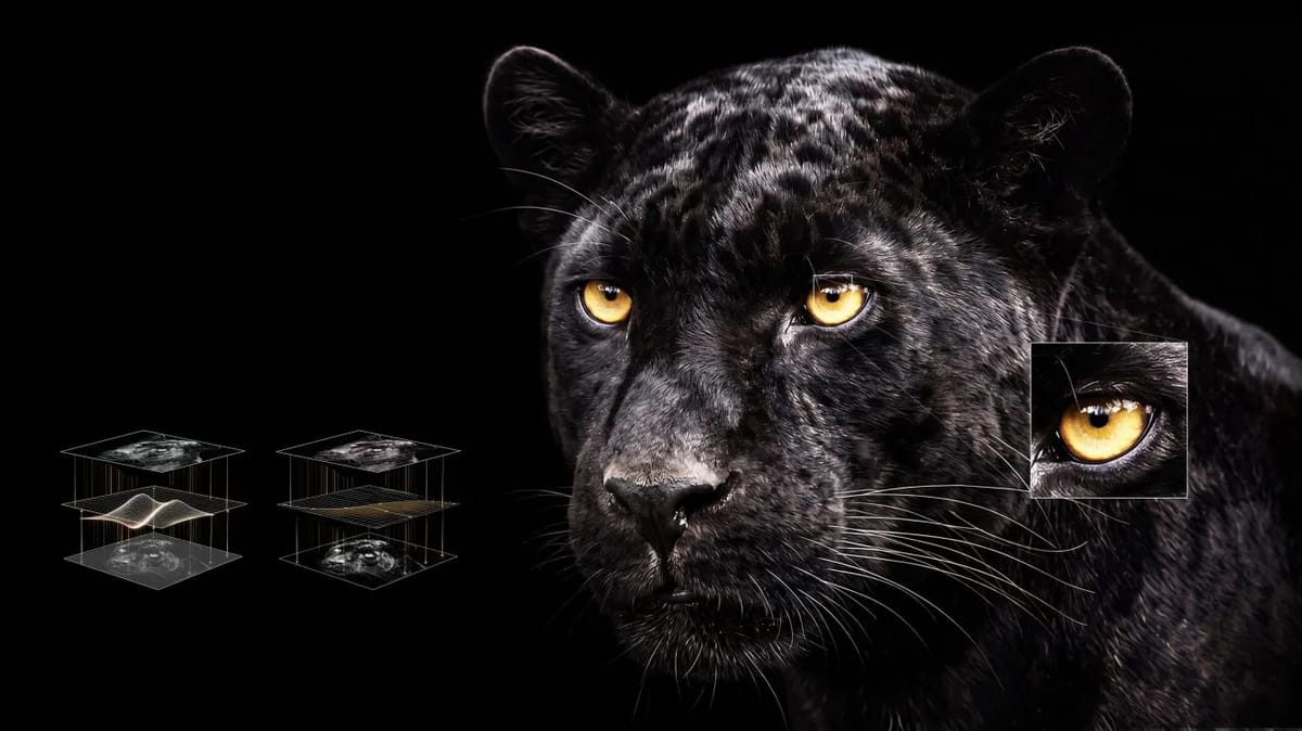 Schwarzer Panther mit gelben Augen, Diagramme.