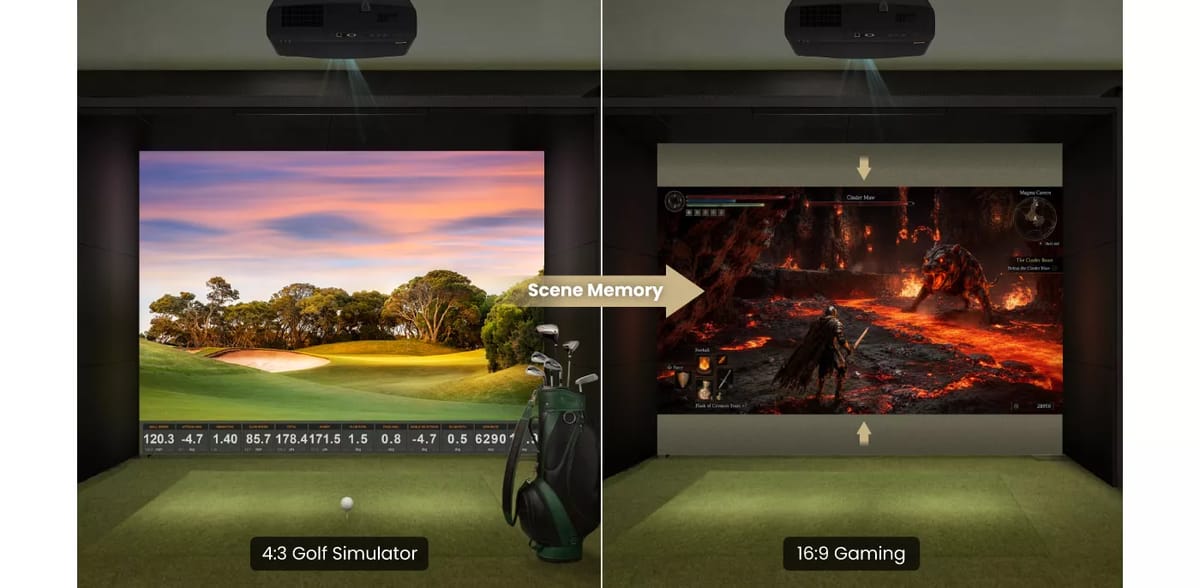 Gespeicherte Profile für Golfsimulation und Heimkino.