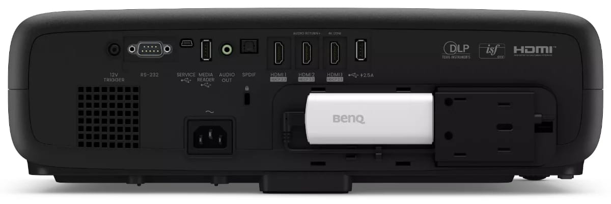 Anschlussfeld des BenQ W4100i auf der Rückseite