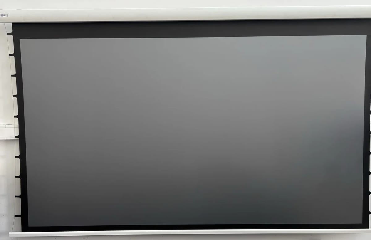 B-Ware DELUXX Cinema Electric Tension Screen Darkvision Motorleinwand 135 Zoll bei unserer Prüfung