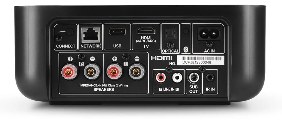 Rückseite des Denon Home Amp mit allen Anschlüssen
