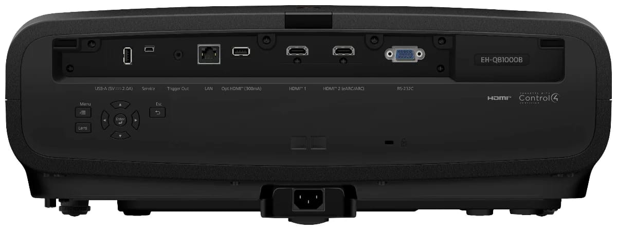 Rückseite des Epson EH-QB1000 mit Anschlussfeld