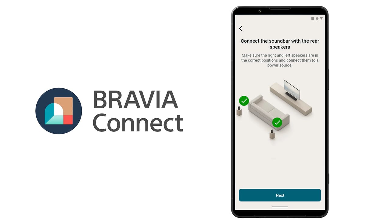 BRAVIA Connect App auf einem Smartphone.