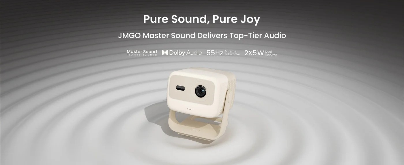 Beamer mit hochwertigem Sound und Dolby Audio.