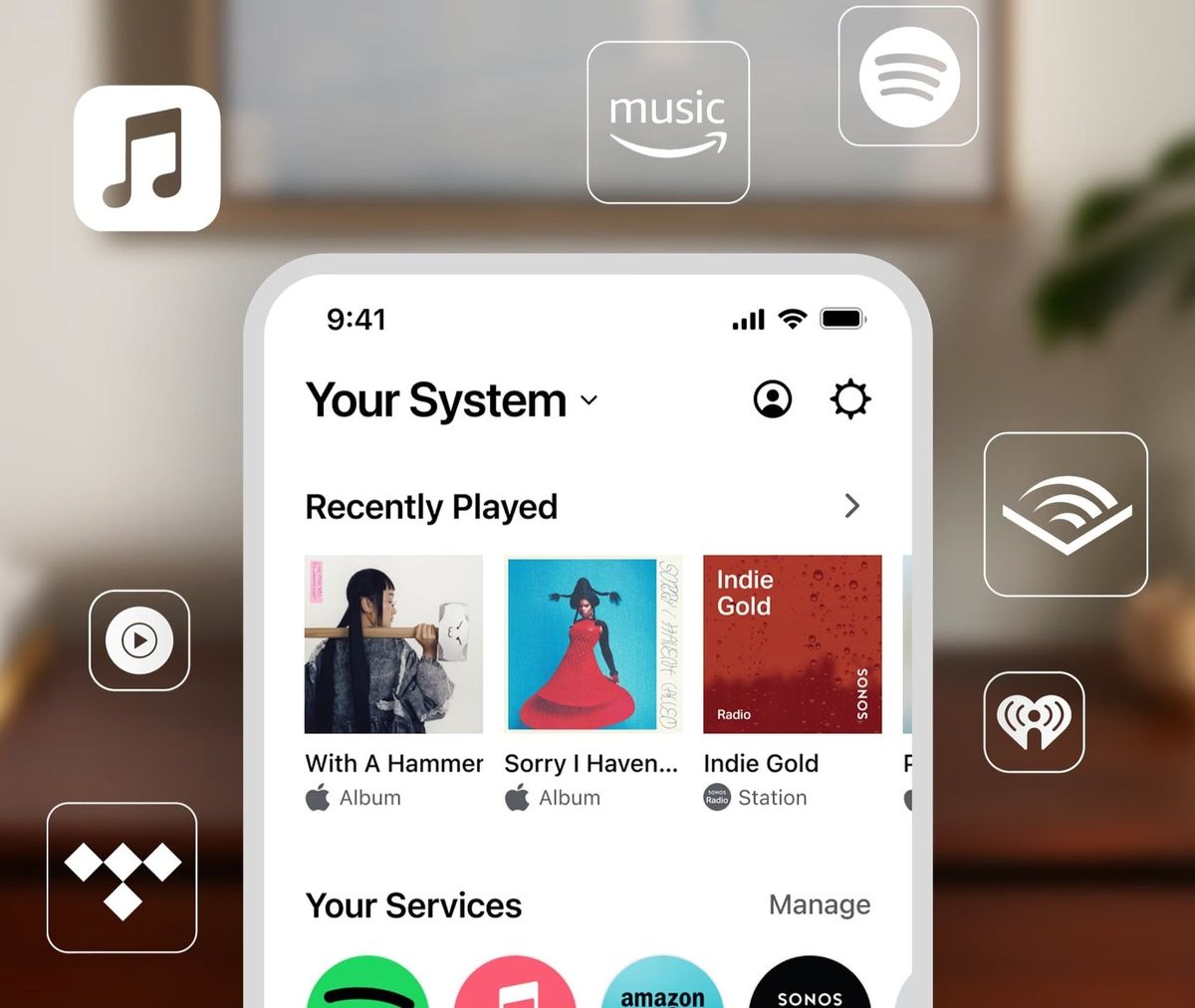 Musik-Streaming-Dienste auf Smartphone-Bildschirm.