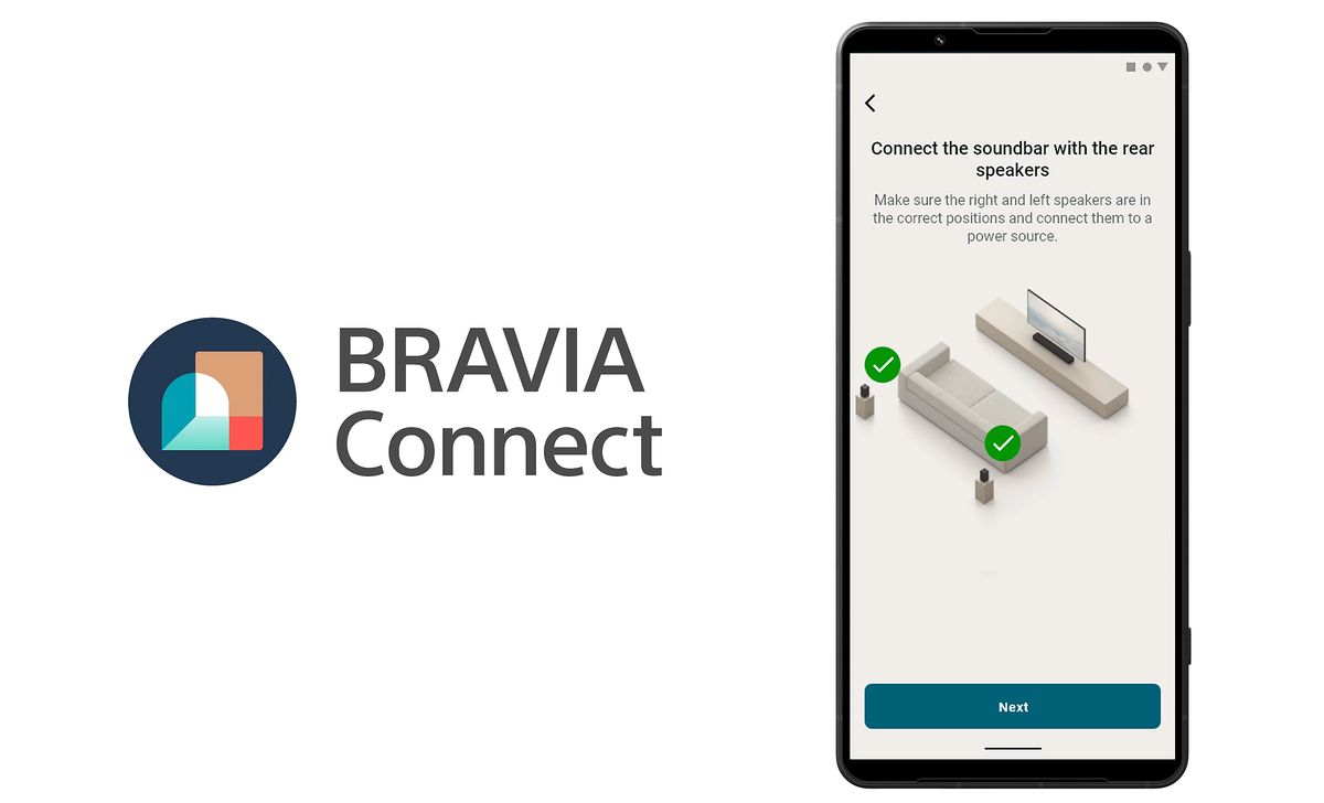 BRAVIA Connect App auf Smartphone-Bildschirm.