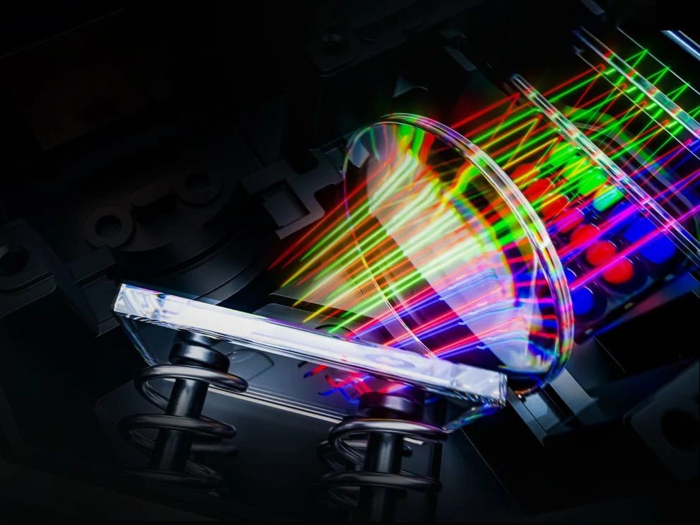 Dreifarben-Laser mit rotem, grünem und blauem Licht