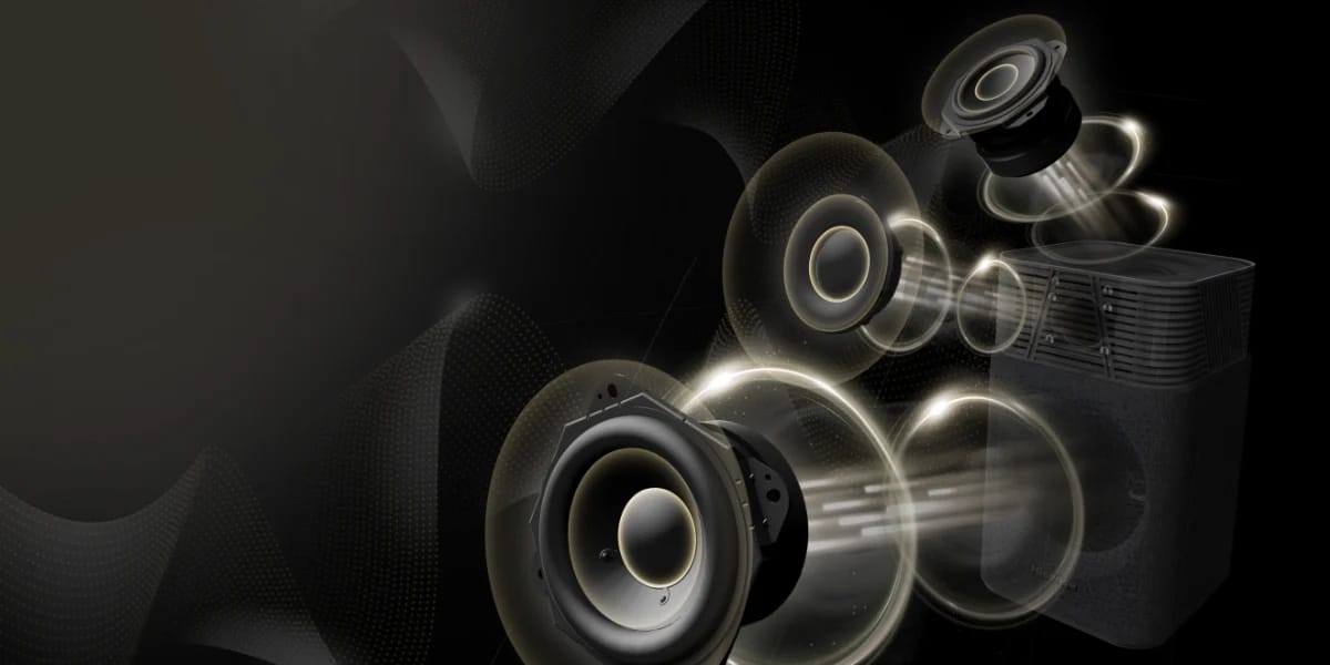 Explosionsdarstellung der Treiber des Soundsystems